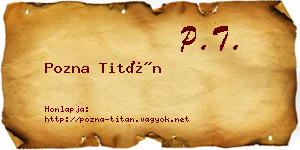 Pozna Titán névjegykártya